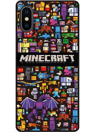 Силіконовий чохол бампер для iphone xs max з картинкою майнкрафт minecraft