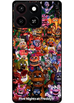 Чехол силиконовый бампер для zte blade a35 с рисунком аниматроники freddy фредди
