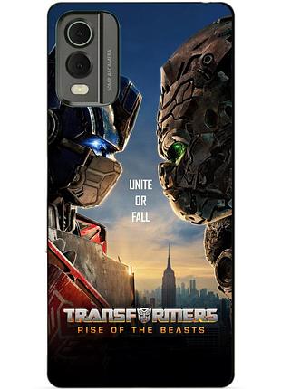 Силіконовий чохол бампер для nokia c32 з малюнком звіробої трансформери transformers