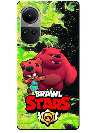 Силиконовый чехол бампер для oppo reno 10 с героем бравл нита мишка