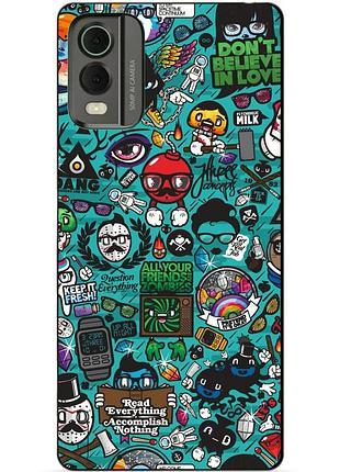 Силіконовий чохол бампер для nokia c32 з малюнком стикери