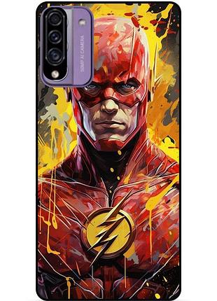 Силіконовий бампер чохол для samsung m20 з малюнком flash marvel человек молния
