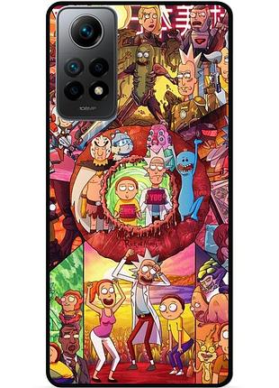 Силиконовый чехол бампер для xiaomi redmi note 11 с картинкой rick and morty рик и морти