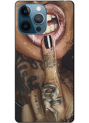 Чехол силиконовый бампер для iphone 14 pro с рисунком swag