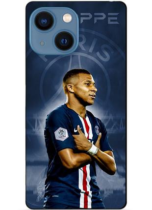 Силиконовый бампер чехол для iphone 13 mini с рисунком мбаппе псж mbappe