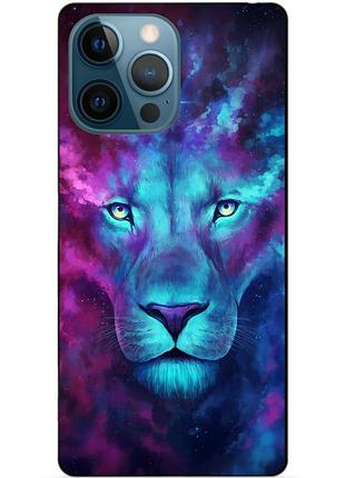Чехол силиконовый бампер для iphone 15 pro max с рисунком космический лев