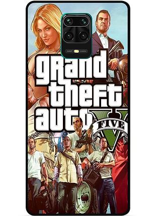 Чехол силиконовый бампер для xiaomi redmi note 9s с рисунком гта gta