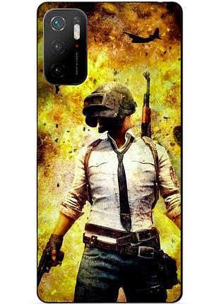 Силиконовый бампер чехол для xiaomi poco m3 pro с рисунком пабг puвg