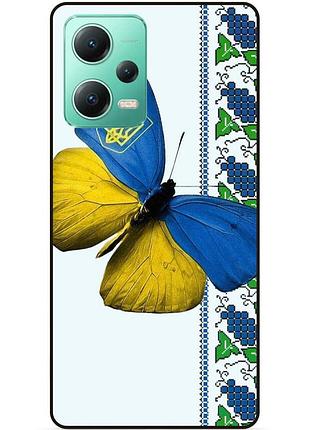Силиконовый чехол бампер для xiaomi redmi note 12 5g с рисунком бабочка украина мотылек
