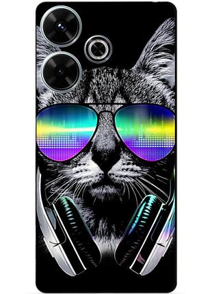 Силіконовий чохол бампер для infinix hot 30 (x6831) з малюнком музичний кіт