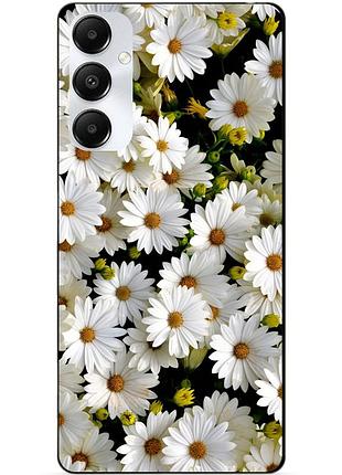 Чехол силиконовый бампер для samsung a56 с рисунком ромашки цветы