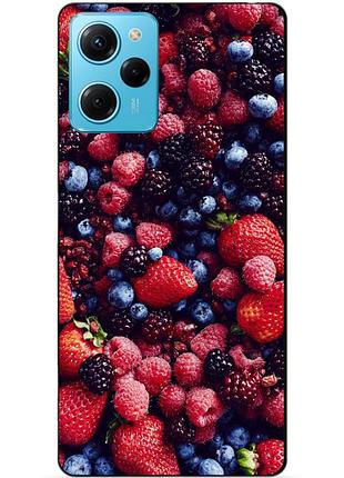 Силиконовый чехол бампер для xiaomi redmi note 12 pro speed edition с рисунком ягоды