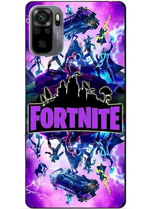 Силиконовый бампер чехол для xiaomi redmi note 10 с рисунком fortnite marvel фортнайт марвел