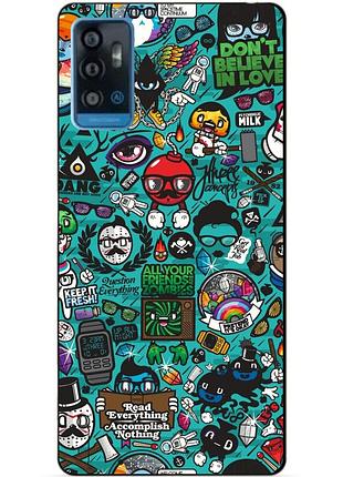 Силіконовий чохол бампер для zte blade a71 з малюнком стикери