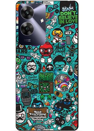 Силіконовий чохол бампер для realme note 60 з малюнком стикери