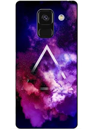 Чехол силиконовый бампер для samsung a8 plus с рисунком космос галактика