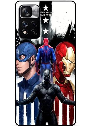 Силіконовий бампер чохол для xiaomi redmi note 11 pro plus 5g з малюнком marvel марвел людина-павук