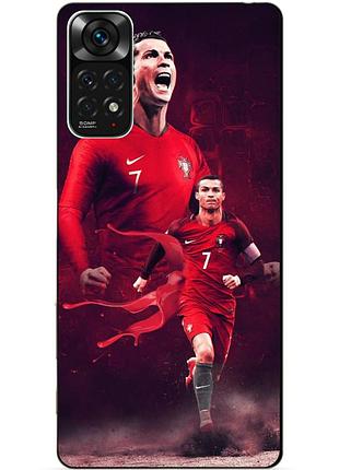 Силиконовый чехол бампер для xiaomi redmi note 11s / note 11 с рисунком ronaldo португалия роналдо