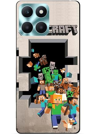 Силіконовий чохол бампер для huawei honor x6a з картинкою minecraft майнкрафт