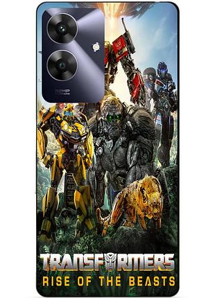 Чехол силиконовый бампер для realme note 60 звероботы трансформеры transformers