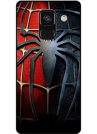 Чехол силиконовый бампер для samsung a8 plus с рисунком человек паук spider man