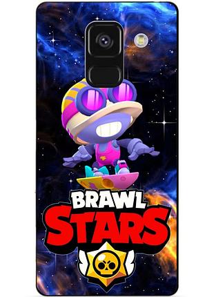 Чехол силиконовый бампер для samsung a8 plus с героем космический бравл карл