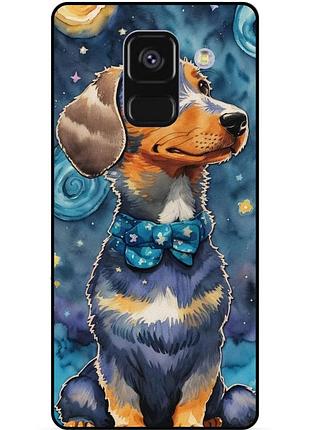 Чехол силиконовый бампер для samsung a8 plus с рисунком пес звездная ночь ван гог