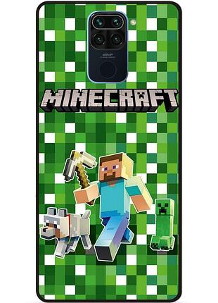 Силіконовий чохол бампер для xiaomi redmi note 9 стів minecraft кріпер майнкрафт