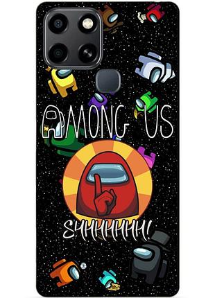 Чехол силиконовый бампер для infinix smart 6 с рисунком among us амонг ас
