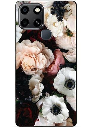 Силіконовий чохол бампер для infinix smart 6 з малюнком маки квіти