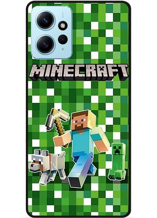 Силіконовий чохол бампер для xiaomi redmi note 12 стів minecraft кріпер майнкрафт