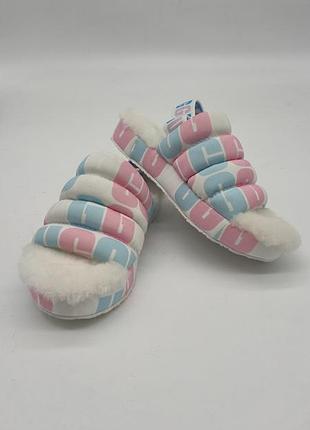 Дитячі хутряні капці шльопанці ugg fluff yeah slide puffer graphic
