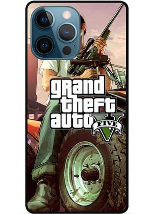 Чехол силиконовый бампер для iphone 13 pro с картинкой gta гта