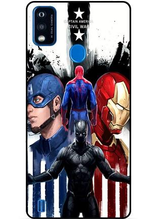 Силіконовий бампер чохол для zte blade a51 з малюнком marvel марвел людина-павук