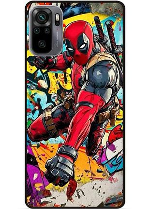 Чехол силиконовый бампер для xiaomi redmi note 10 с рисунком deadpool marvel дэдпул