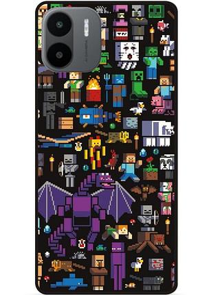 Силиконовый чехол бампер для xiaomi redmi a2 с картинкой minecraft майнкрафт