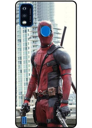 Чехол силиконовый бампер для zte blade a51 с рисунком deadpool дэдпул