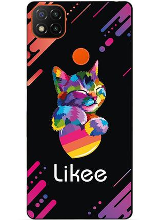 Чехол силиконовый бампер для xiaomi redmi 9c с рисунком likee лайки