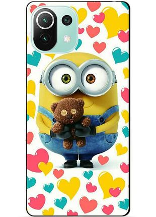 Силіконовий чохол бампер для xiaomi mi 11 lite з малюнком міньйон боб minion