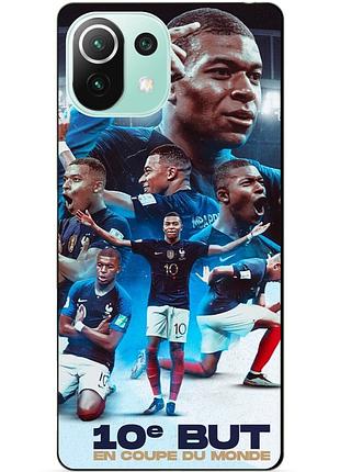 Силиконовый бампер чехол для xiaomi mi 11 lite с рисунком мбаппе франция mbappe