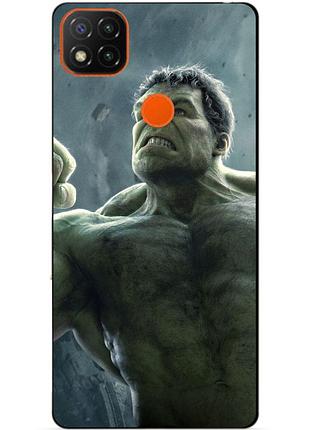 Чехол силиконовый бампер для xiaomi redmi 9c с рисунком халк marvel hulk
