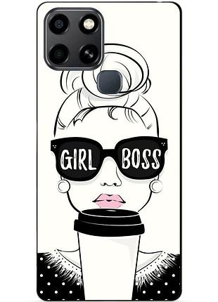 Чехол силиконовый бампер для infinix smart 6 с рисунком girl boss