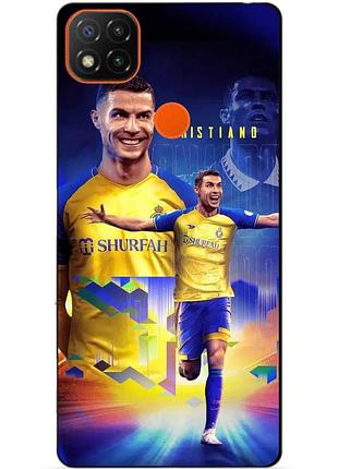 Чехол силиконовый бампер для xiaomi redmi 9c с рисунком роналдо аль наср ronaldo