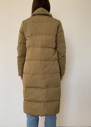 Жіночий натуральний довгий пуховик пальто хакі3 фото