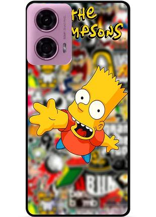 Чехол силиконовый бампер для motorola moto g24 с рисунком симпсоны simpsons бард