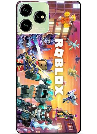 Чехол силиконовый бампер для zte blade v50 design с картинкой роблокс roblox