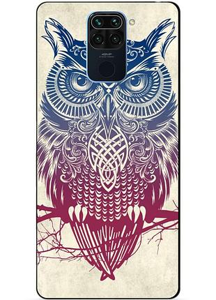 Силіконовий чохол бампер для xiaomi redmi note 9 з малюнком сова