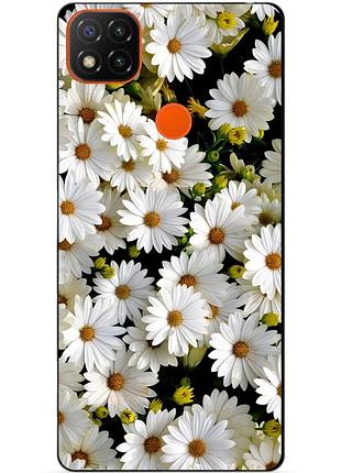 Силіконовий чохол бампер для xiaomi redmi 9c з малюнком ромашки квіти