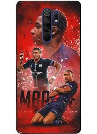 Силиконовый бампер чехол для xiaomi redmi 9 с рисунком мбаппе psg mbappe