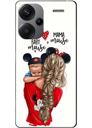 Силіконовий чохол бампер для xiaomi redmi note 13 pro plus 5g з малюнком мама та малюк